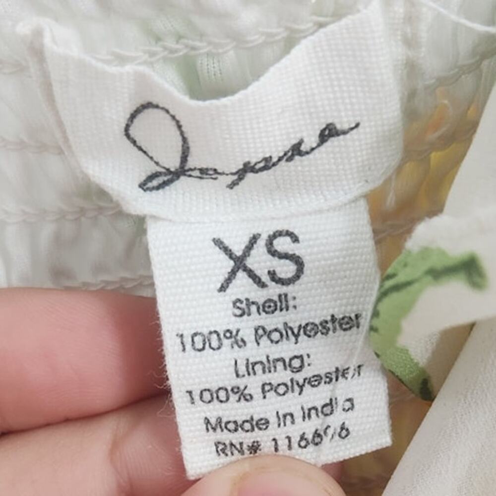 Japna Lemon Ruffle Tiered Spaghetti Strap Mini Dress Womens Size Extra Small XS - Picture 3 of 3